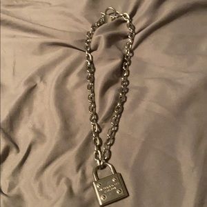 Silver chain linked MK Necklace